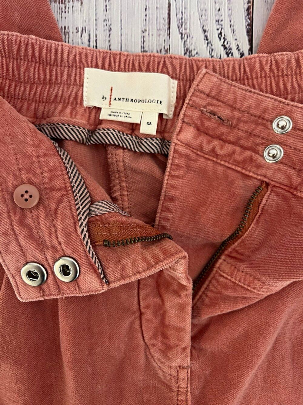 Anthropologie Kalea Velvet Trouser Joggers Terracotta Rose Pink Pleated Size XS